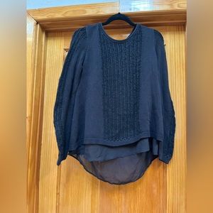 partially knitted sweater